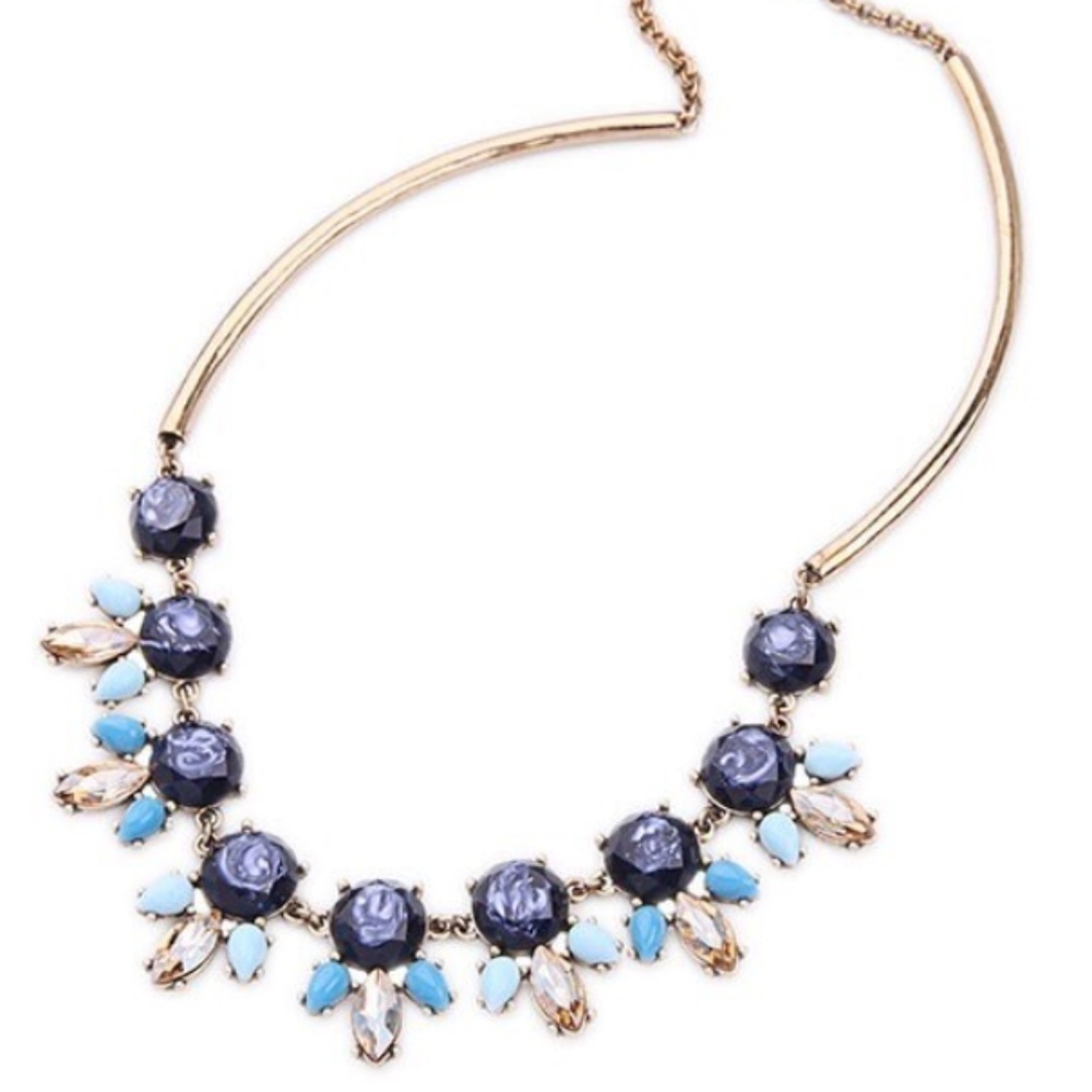 Blue Crystal Statement Necklace
